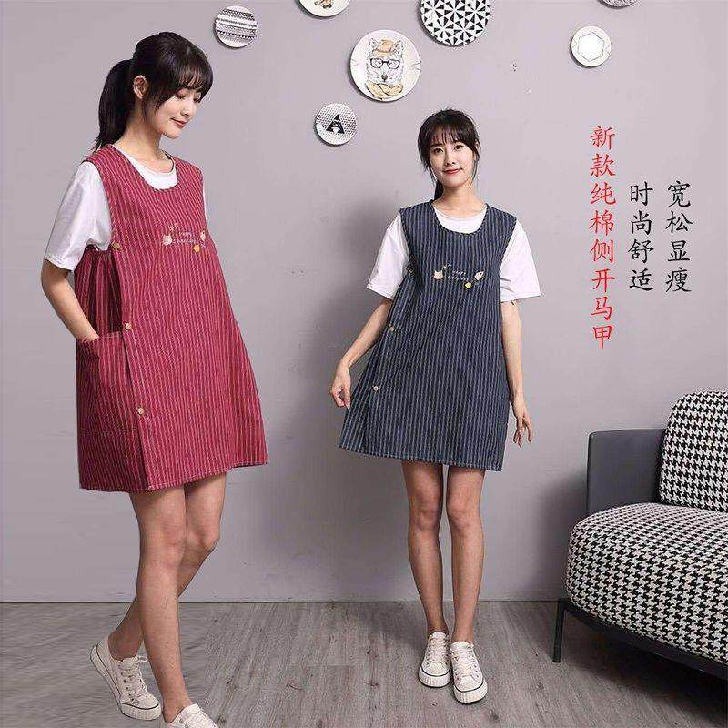 背心式围裙女棉布厨房家用韩版时尚做饭上班防污韩式坎肩男工作服,家庭/个人清洁工具,围裙,淘宝优惠券,粉丝福利购,淘宝优惠卷