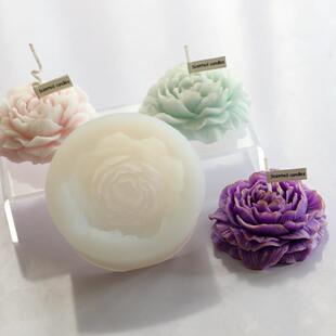 自制手工蜡烛DIY材料 大牡丹花香薰蜡烛模具 蜡烛硅胶模具