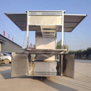 锈钢摆摊不架小吃摊餐定新GYR款移制动三轮车电动早烧烤车架伸缩