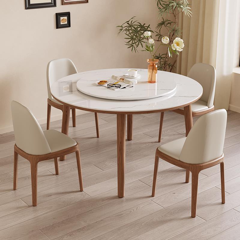 饭0家居225年新款实木岩板圆桌形QC-59高端餐椅组合厅客厅家用桌