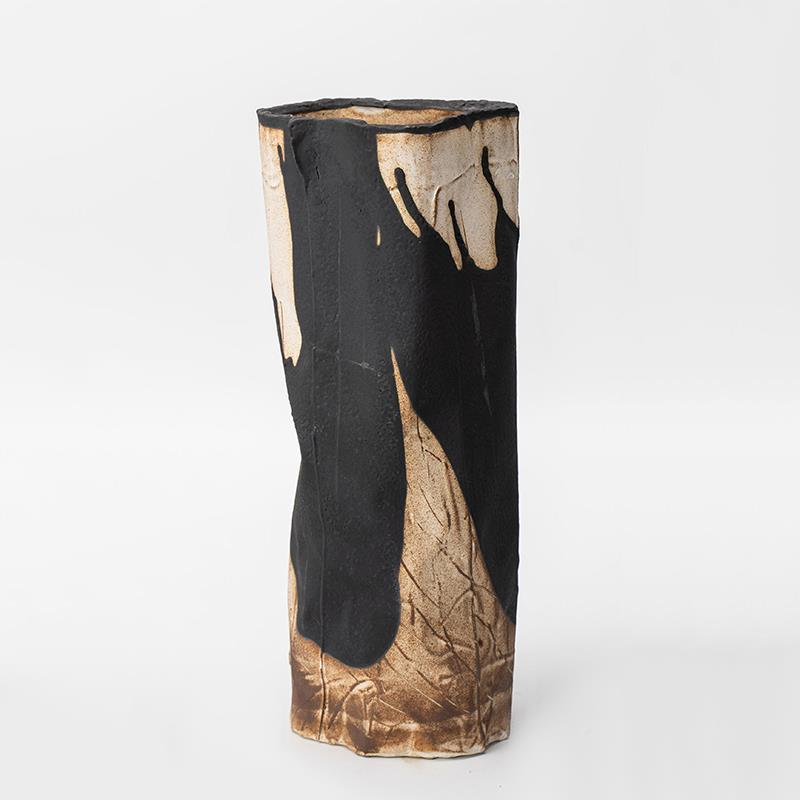 侘寂器风陶瓷古复居做旧花瓶日式风格抽象花家软装饰品摆JGD件工