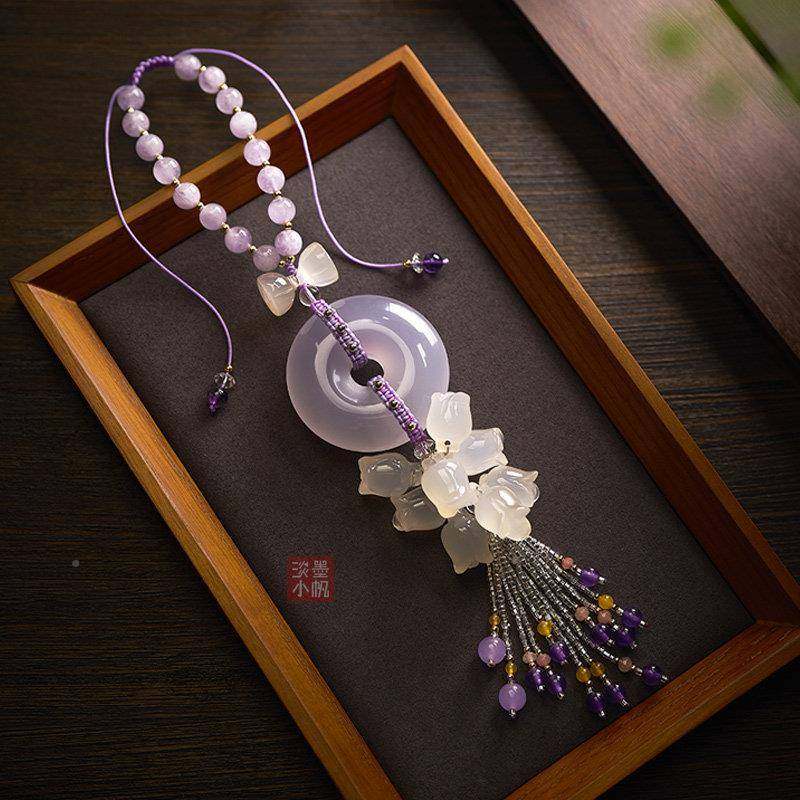 2024新高级款感梦幻挂紫平安扣车件玉髓1229玛瑙车内车载国风古风,汽车用品/电子/清洗/改装,车挂,淘宝优惠券,粉丝福利购,淘宝优惠卷