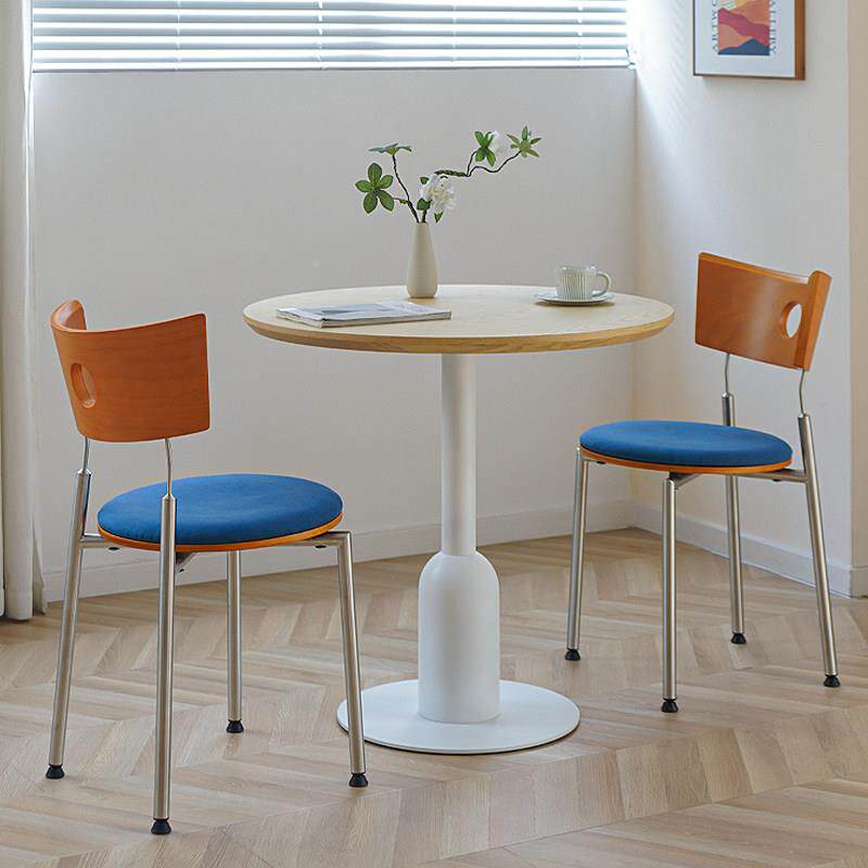 北欧实木小圆桌创合意简约圆餐桌组咖啡厅奶茶罗马餐桌店桌椅会客