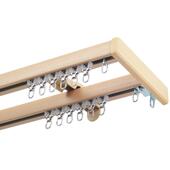 法瑞FR22需尔无窗帘盒装 饰窗帘轨道静音飘窗滑道彷实木侧杆罗马双