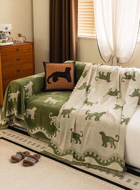 古绿色沙发毛巾，全套，2高025新，四季款通用覆，端雪尼MKZ尔沙