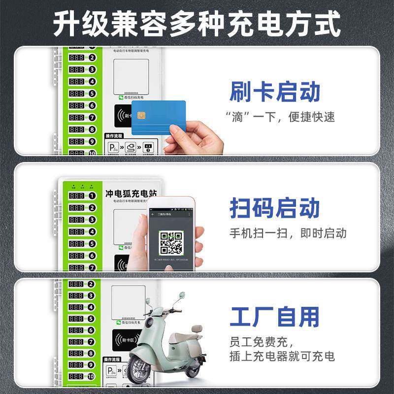插电刷瓶车充电桩电动车扫码智能区小WLZK-CH1卡座家用出租房充电