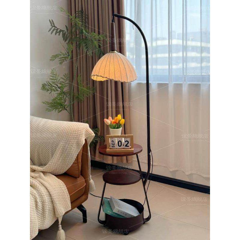 法古式中风落地客厅沙发置物架2025灯新款覆古卧头室床柜一体台灯,家装灯饰光源,置物功能落地灯,淘宝优惠券,粉丝福利购,淘宝优惠卷