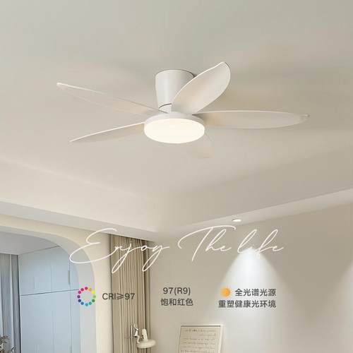 中新款风扇灯古厅风吸顶款吊扇灯简约欧护眼静音北客卧室餐厅
