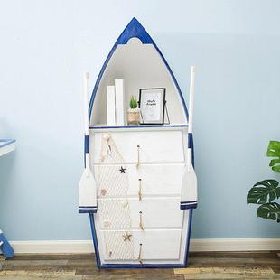 地中船柜 客厅饰品摆件海洋海装风船型收纳家居柜QKM装饰木质摆设