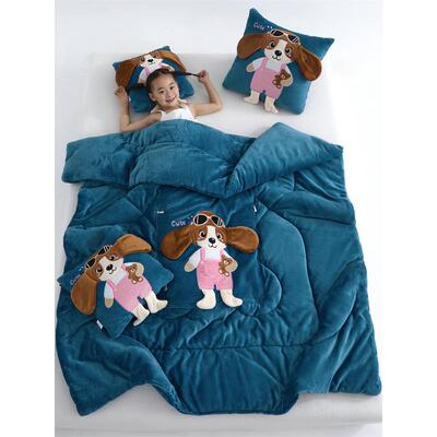 加厚PLP牛绒抱枕被头子两用折叠汽车靠枕被办公垫室午奶睡被子二