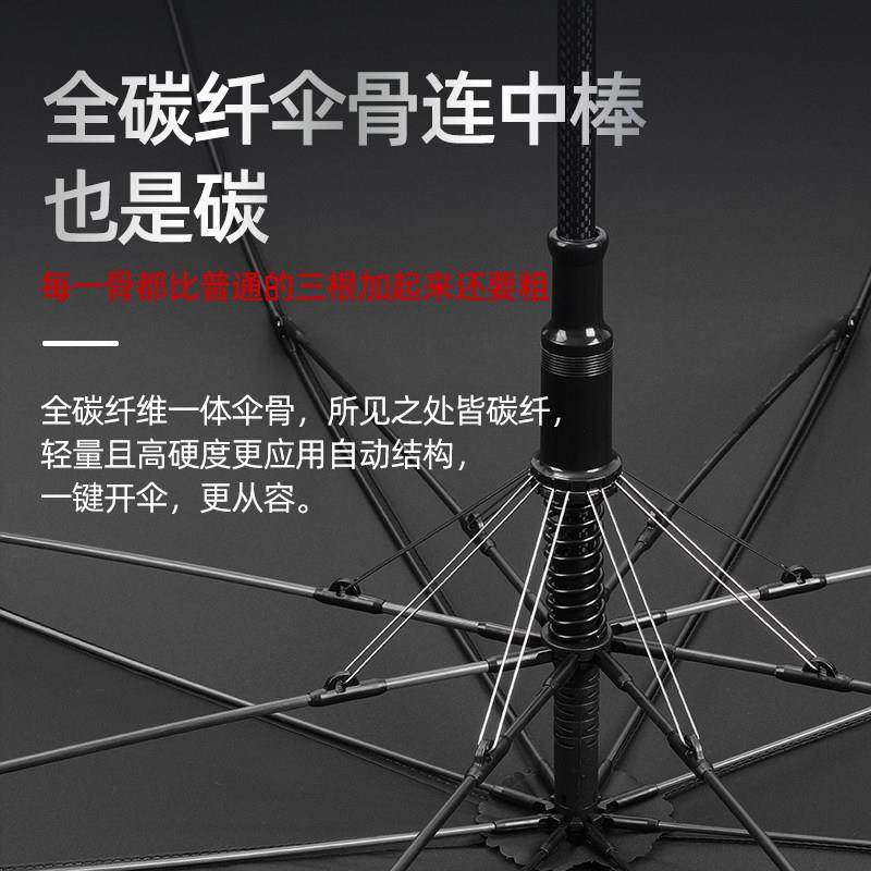 LY-碳纤碳维雨伞加加厚加固自动开纤长柄士男高档大大号双人抗风