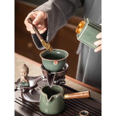 茶哥懒窑人功夫茶具套装家用高COV档公办会客轻奢陶瓷杯自动泡茶