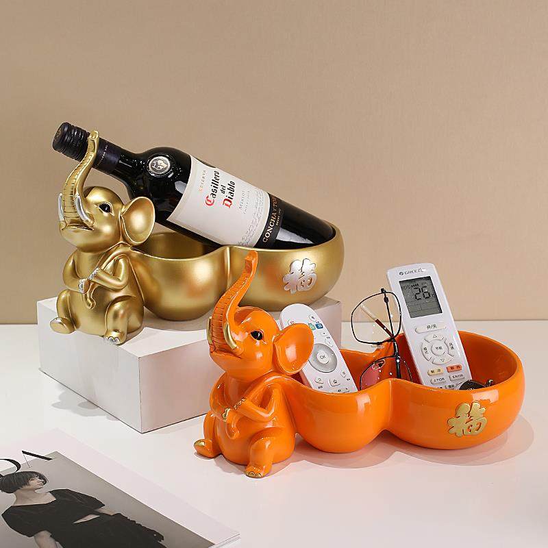 大象件钥匙收纳新摆中式CS-1020礼玄关客厅餐边柜装饰品乔葫芦红