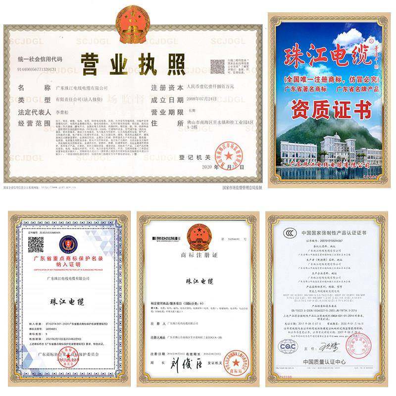 广东珠江电线电缆BV1R0/6平1方单芯多股纯进铜芯软线国标入户主线