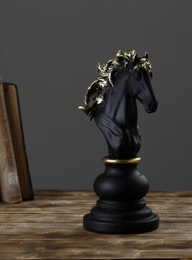 美式复古家居饰品国际象棋装饰摆件软装配饰客厅办公书桌工艺品