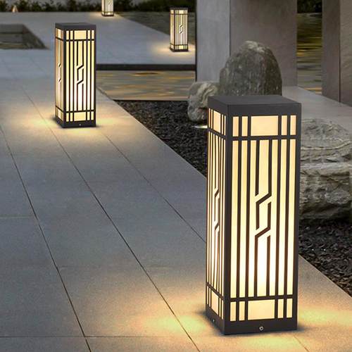 草坪灯新中式户外防水景观庭院灯家用别墅小区草地灯室外花园风灯