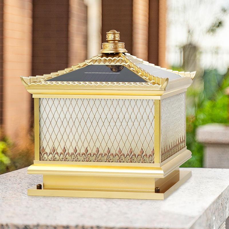 太阳能柱头灯户外防水庭院灯别墅大门门柱灯花园围栏围墙灯柱子灯