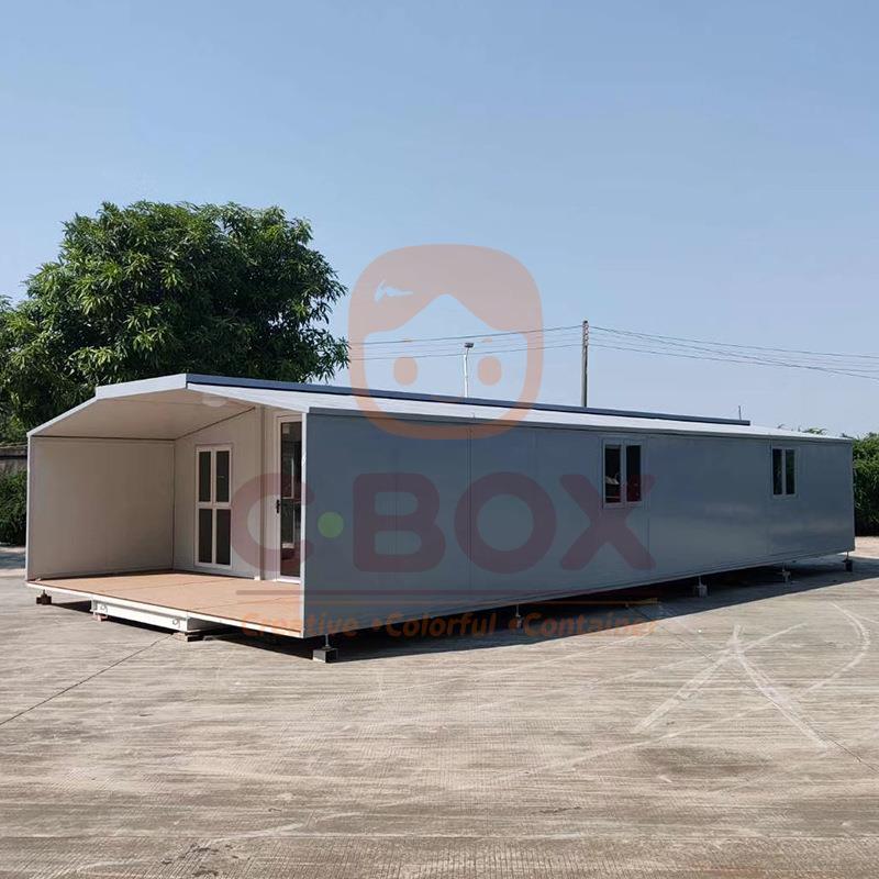 外贸户外集成房屋A级防火40尺拓展式集装箱移动房屋一拓三活动房