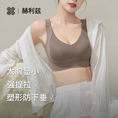 大胸显小内衣女聚拢防下垂收副乳