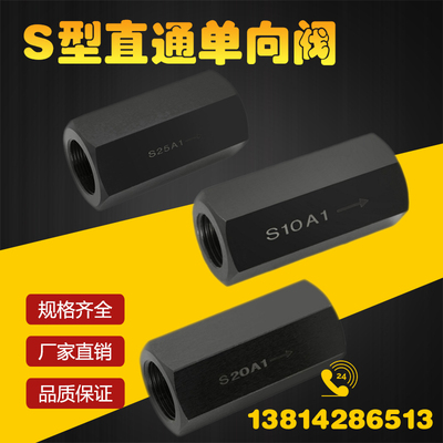 S型单向阀S8A S10A S15A S20A S25A S30A/2管式止回阀 直通止逆阀