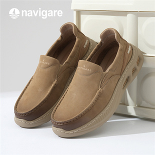 Navigare意大利小帆船皮鞋男款2025春夏新款真皮男鞋男士休闲皮鞋