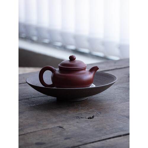 老岩泥无釉承粗壶 圆形茶承陶养壶垫紫砂壶干泡PEC台托茶盘
