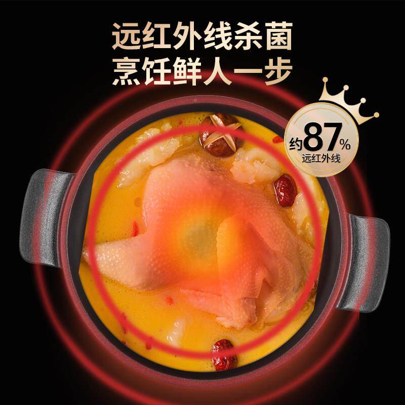 龙肉兴富炭汤砂锅竹炭砂锅煲宝饭家用汤锅干烧不裂电磁炉燃仔气灶