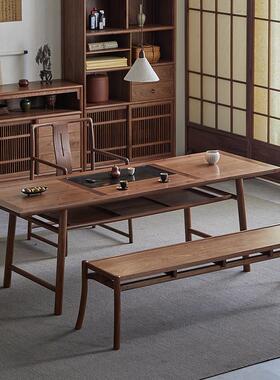 璞木新中式黑胡桃木实木长条凳长凳条凳长木板凳子餐桌凳家用