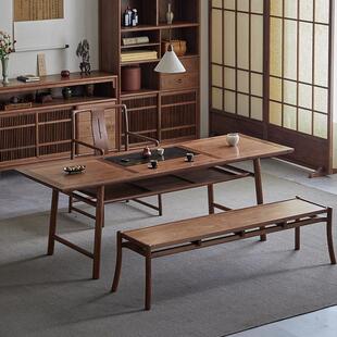 璞木新中式黑胡桃木实木长条凳长凳条凳长木板凳子餐桌凳家用