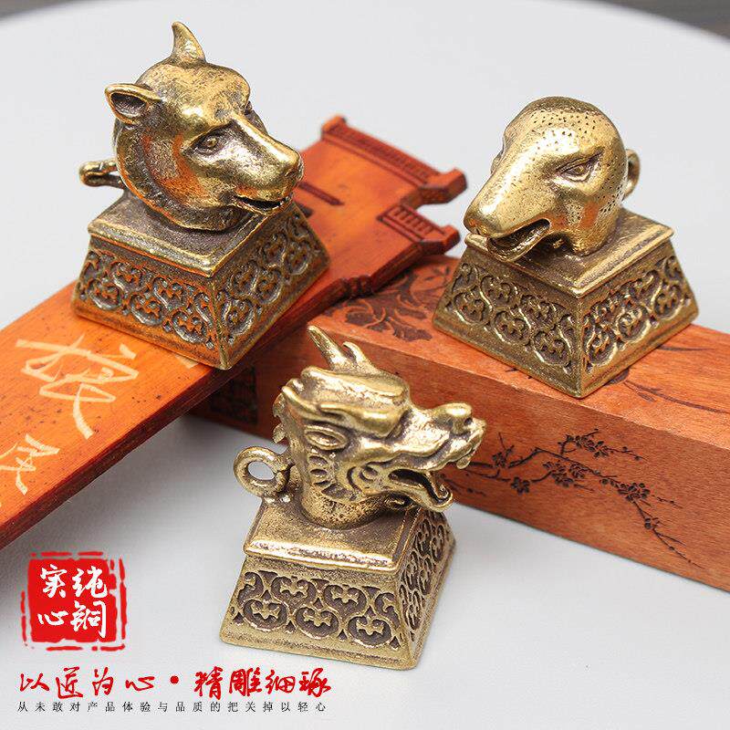 纯铜圆明园全套十二生肖兽首客厅红酒柜架子摆饰中国风小摆件礼物