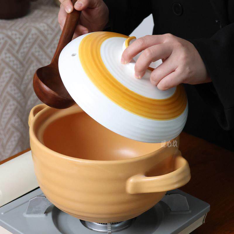 砂锅陶瓷家用耐高温汤锅明火燃气煲粥炖肉煲汤专用3升中式沙锅煲