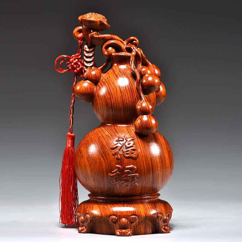 梨木雕福禄如意葫芦实木客厅红木质家居装饰送礼工艺品,家居饰品,装饰摆件,淘宝优惠券,粉丝福利购,淘宝优惠卷