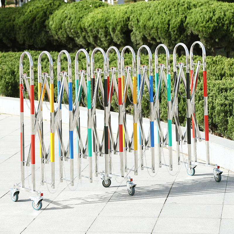 不锈钢伸缩围栏可折叠护栏幼儿园围挡安全施工活动隔离防护栏