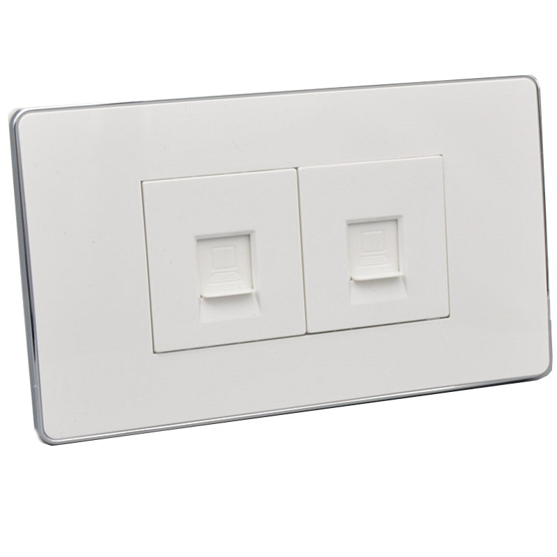 118型二位超六类屏蔽网络面板双口千兆电脑网口2个超六类模块插座