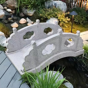 石雕石桥汉白玉石拱桥大理石河道栏板庭院别墅小桥景观