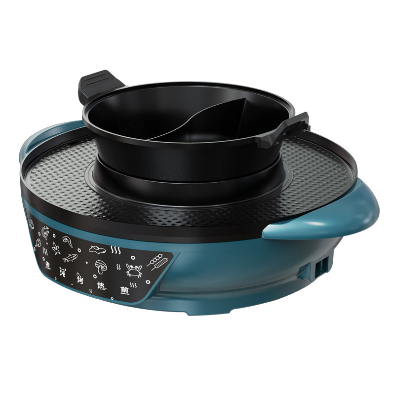 煎烤涮一体锅烤肉盘不粘韩式电烧烤炉家用大号电烤盘多功能可拆卸