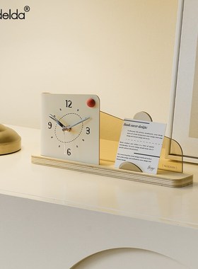 Mndeld客厅入户玄关桌面时钟奶油风装饰电视柜创意表摆台式