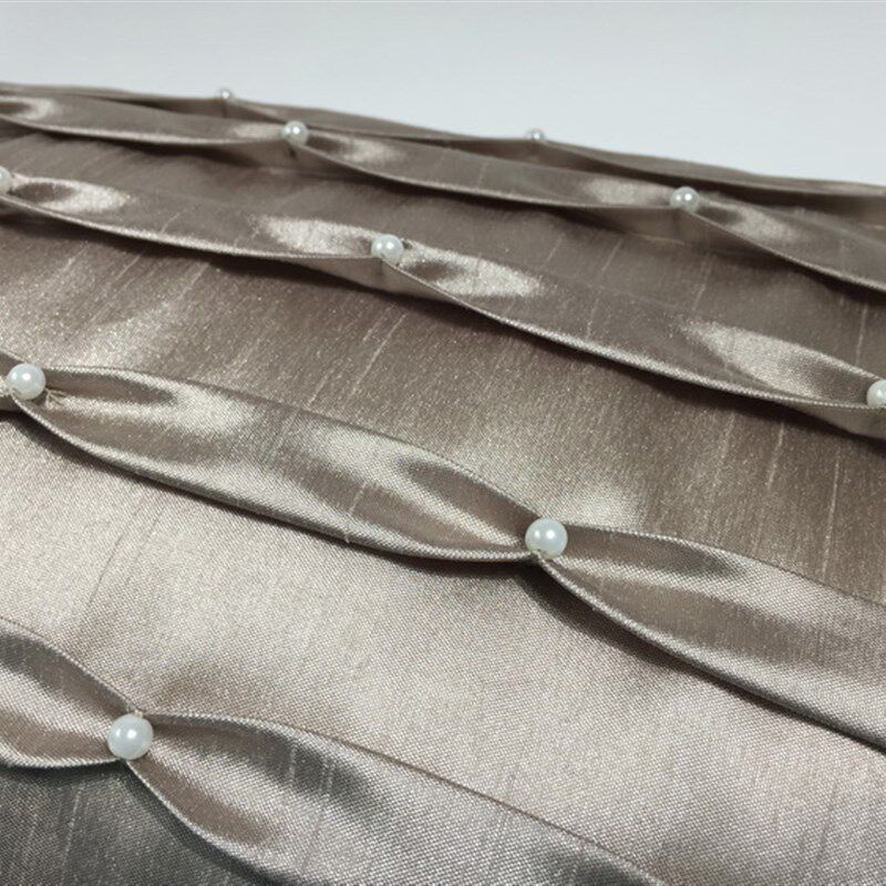 重工珍珠褶 纯手工打褶钉珠新古典意式X样板房长形腰枕腰靠