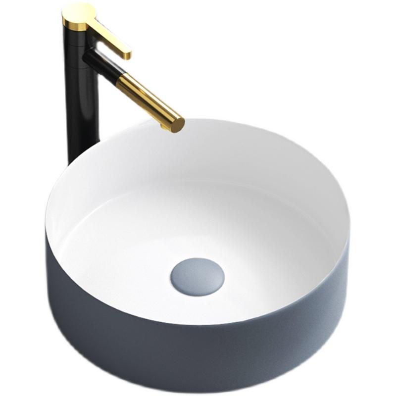 台上盆灰色洗手盆长方形洗脸单盆小尺寸圆形洗漱盆洗面盆水池水盆