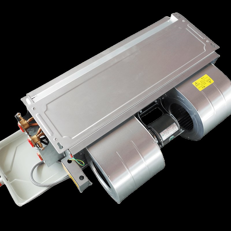 卧式暗装风机盘管四管制中央空调两进两出水冷暖空调酒店静音机组