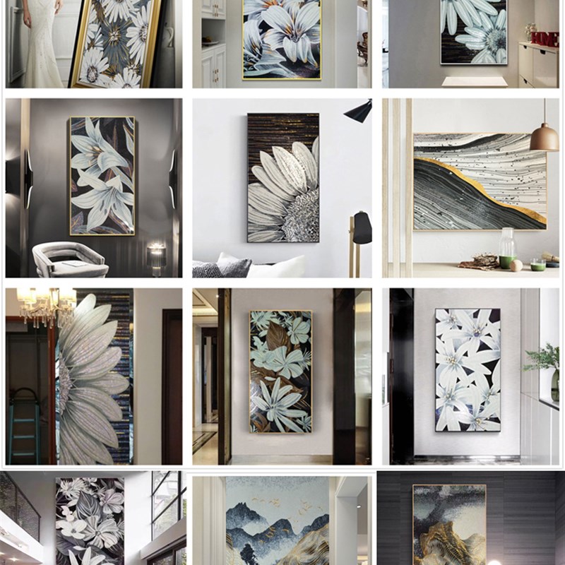 马赛克背景墙画剪画拼花玄关装饰画艺术壁画个性定制瓷砖拼图图案图片