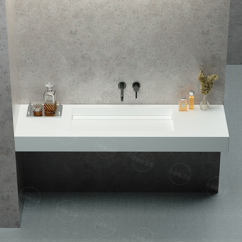 高端设计师定制】岩板一体盆卫生间浴室洗漱台洗脸盆洗手池