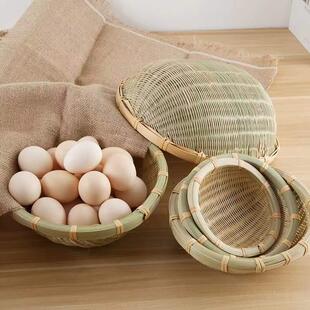 饰 竹编制品竹青米萝米罗加厚精品手工簸箕筲箕筐家用水果篮厨房装