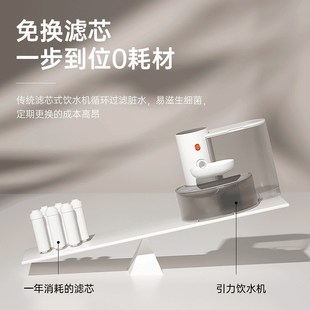 定时宠物狗狗循环智能自动喂水器 宠物饮水机c流动水不插电倾倒式