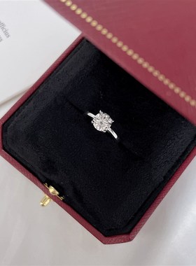 经典六爪方钻f圆钻结婚婚礼仪式莫桑钻假钻戒对戒闭口活口可调节