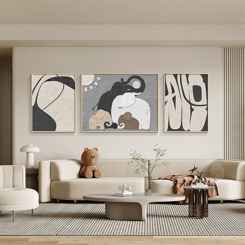 现代客厅装饰画 画抽象大气沙发背景墙壁高级感大象新款挂画 画,家居饰品,现代装饰画,淘宝优惠券,粉丝福利购,淘宝优惠卷