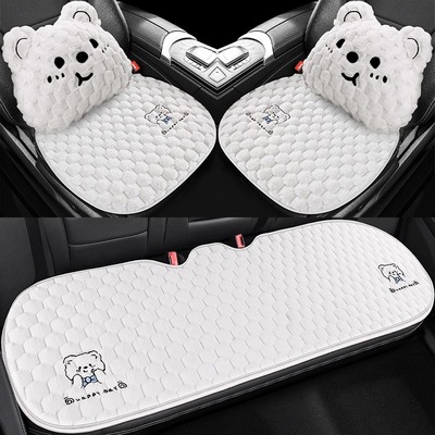 新款汽车坐垫冬季毛绒爱女保暖加热屁股垫单片后排座垫四季通用