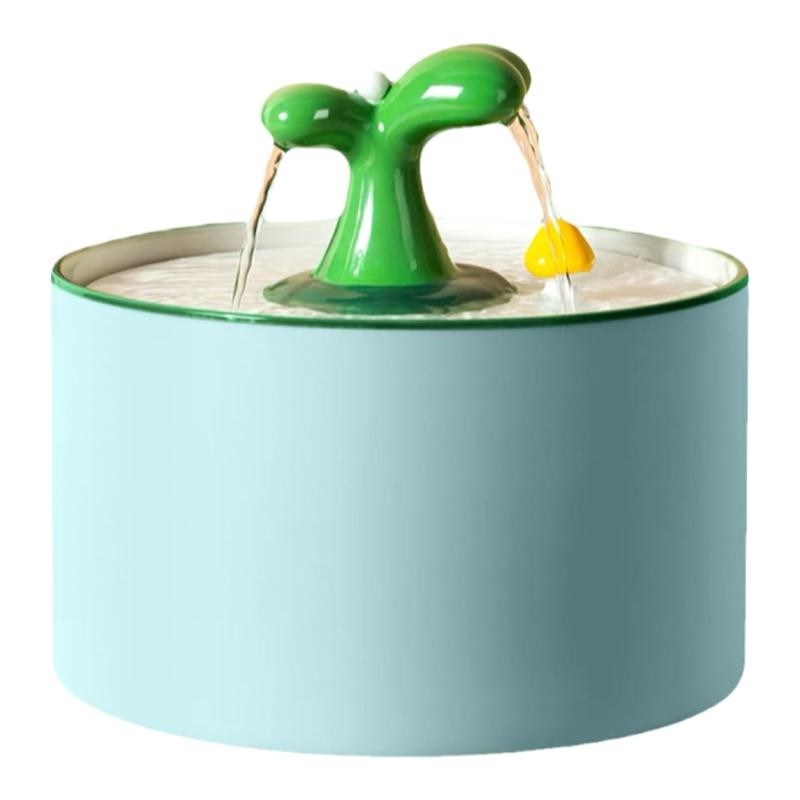 陶瓷绿芽小型喷泉循环水家居客厅招财流水办公室桌面业礼品