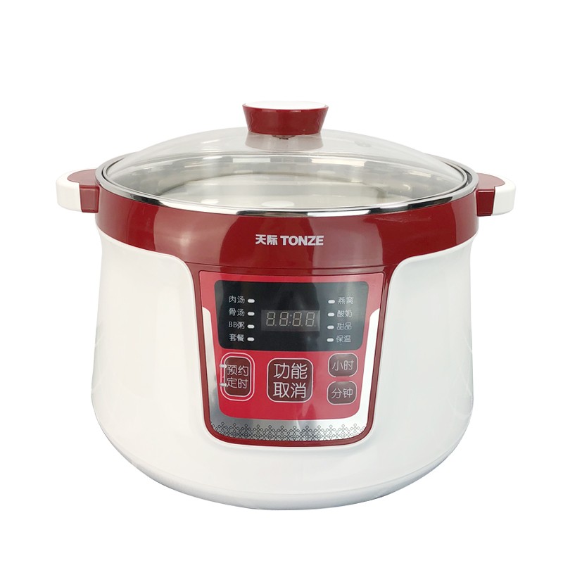 天际隔水炖锅家用燕窝炖盅陶瓷电全自动大容量-5人升四胆预约