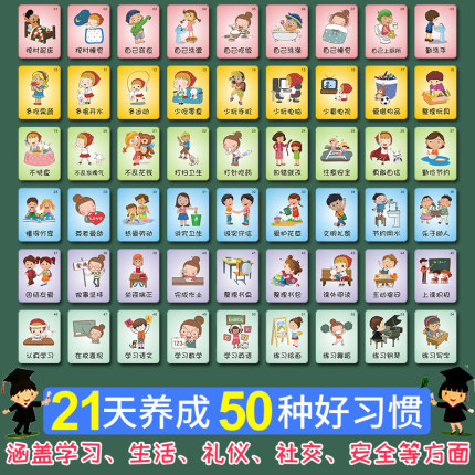 儿童成长自律表磁性墙贴宝宝奖励贴纸积分卡M小学生时间管理孩子